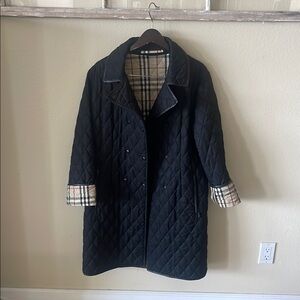Burberry Black Quilted Trench Coat
